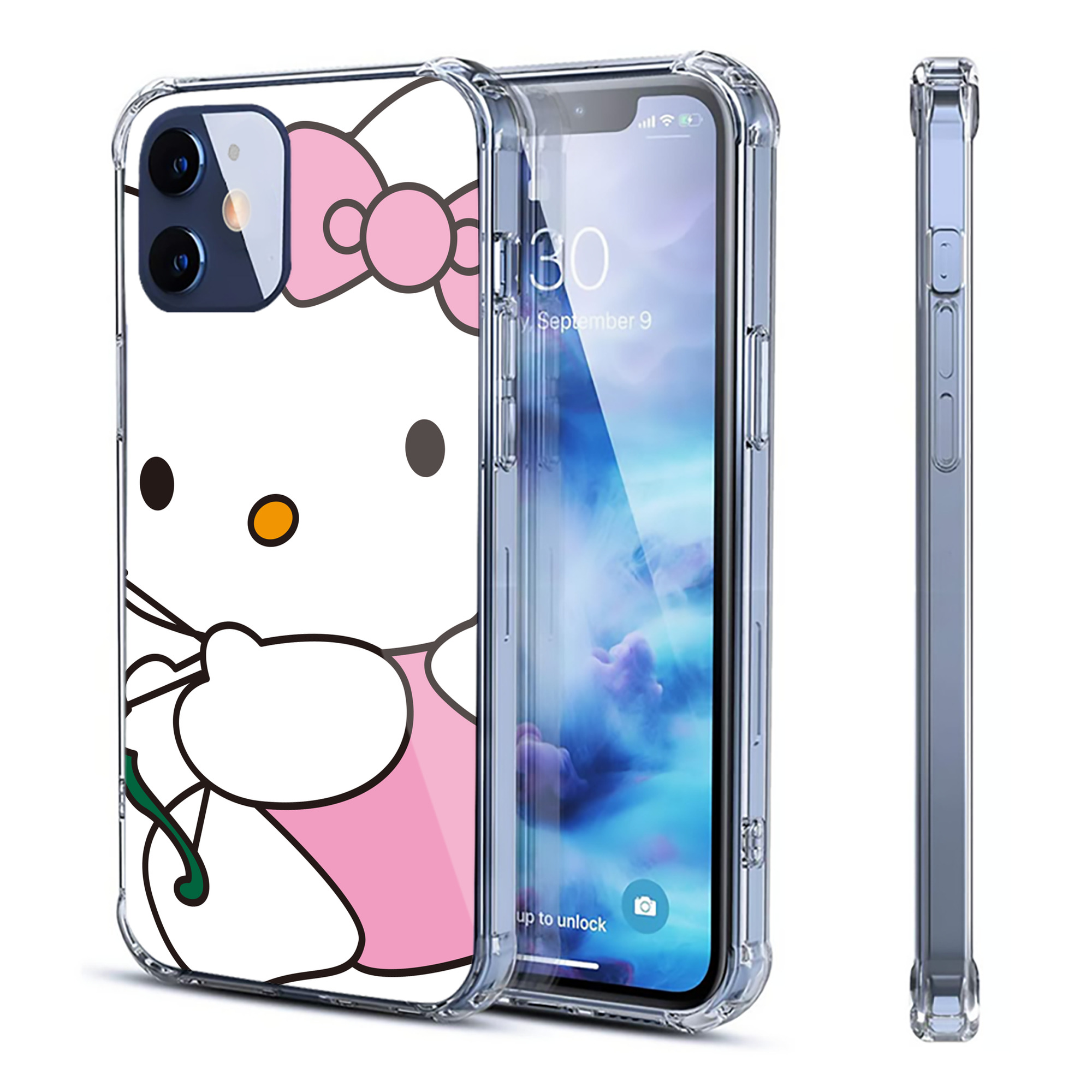 （画像用） Hello Kitty ハローキティ 【iPhone 12シリーズ対応】透明スマホケース（クリアソフトケース）